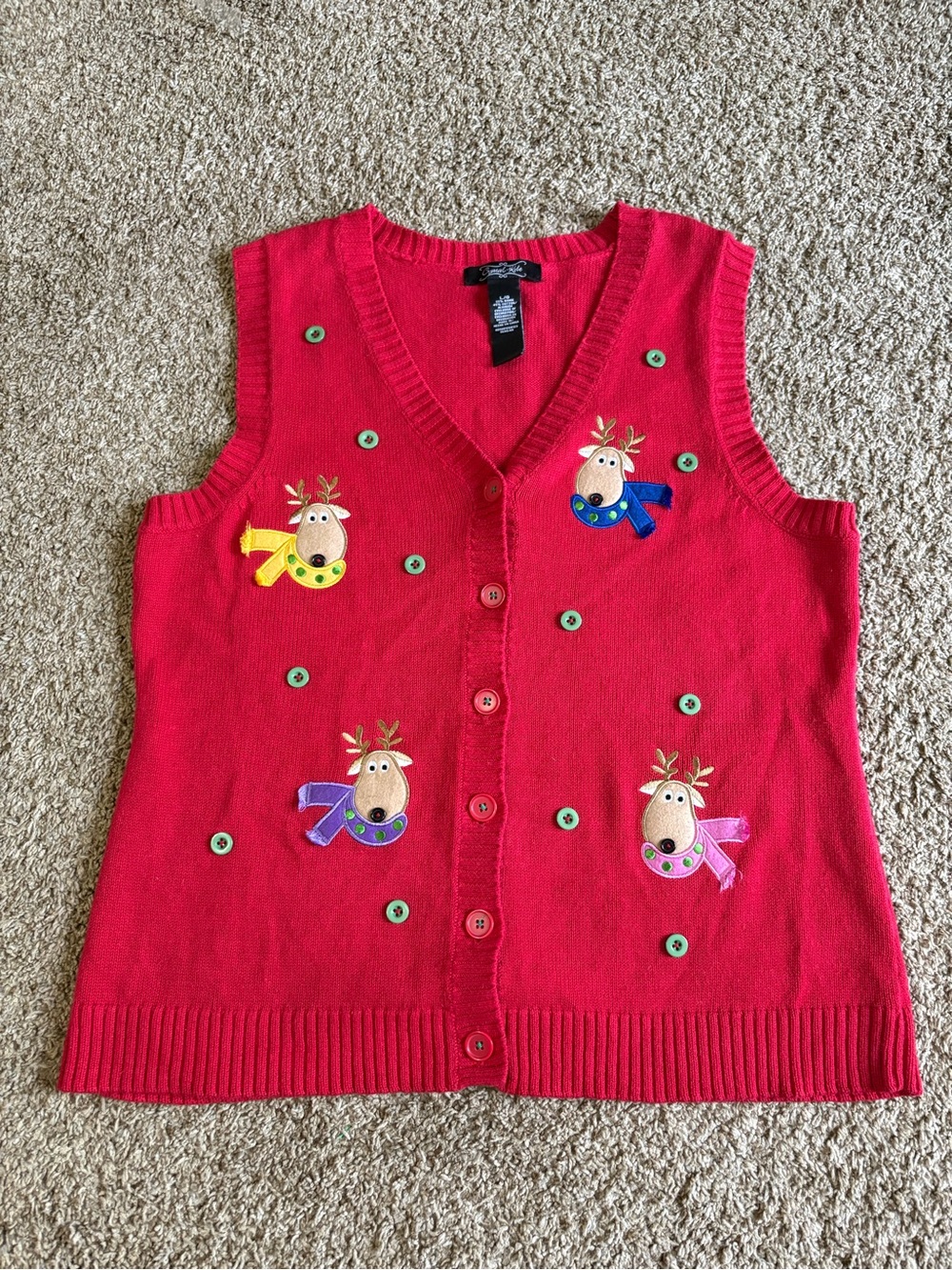 Festive Reindeer Christmas Sweater Vest